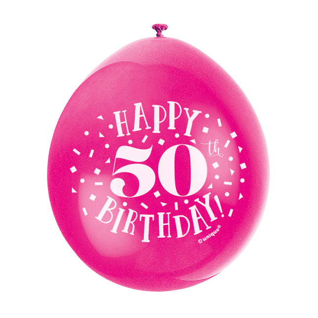 Ballons Happy Birthday 50 Years 28cm 10pcs