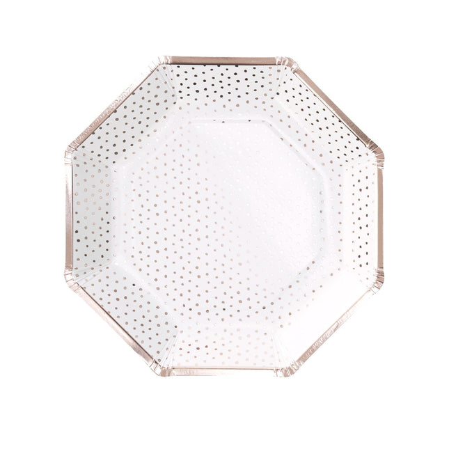 Assiettes Rose Gold Dots 25cm 8pcs