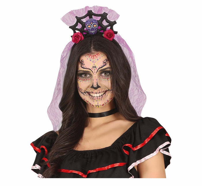 Bandeau Dia De Los Muertos Toile d'araignée