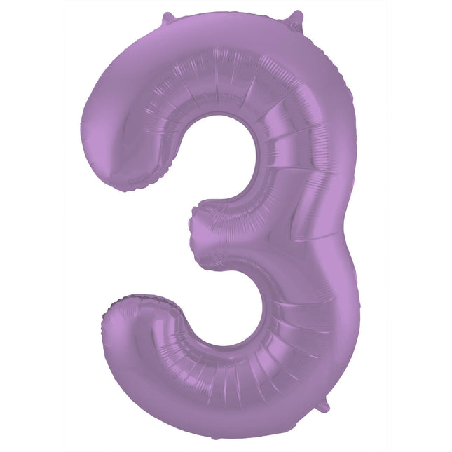 Ballon de baudruche Figure 3 Matt Purple XL 86cm vide