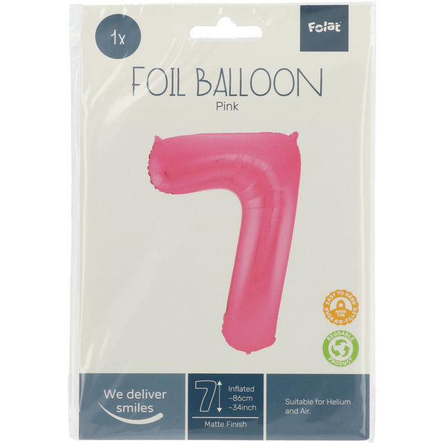 Ballon de baudruche Figure 7 Rose mat XL 86cm vide