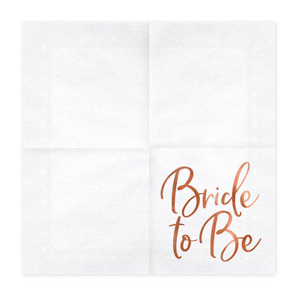 Serviettes de table Bride To Be 33cm 20pcs