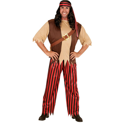 Costume de pirate homme brun 4 pièces