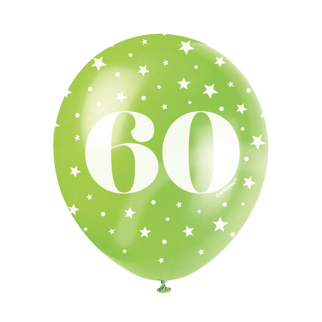 Ballons 60 ans Confetti 30cm 5pcs