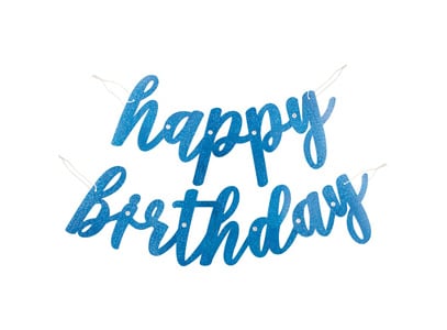 Guirlande de lettres Happy Birthday Bleu 1.68m 2pcs