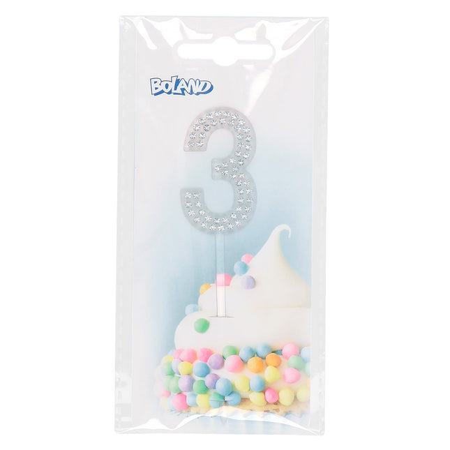 3 Year Cake topper Diamond 10.5cm