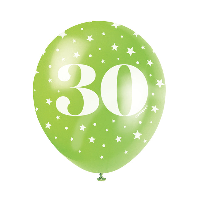 Ballons 30 ans Confetti 30cm 5pcs