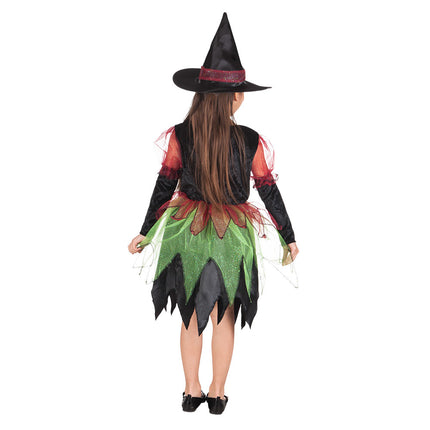 Costume de sorcière d'Halloween Vert 10/12 ans