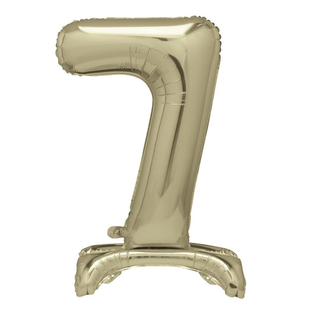 Ballon numéro d'or 7 ans avec standard 76cm