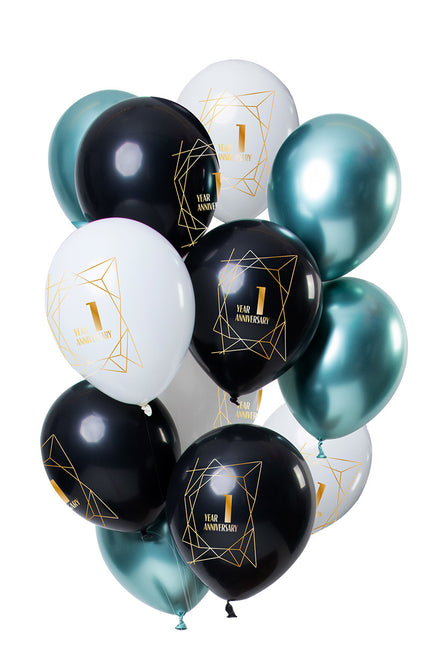 Ballons Anniversaire 1 an 30cm 12pcs