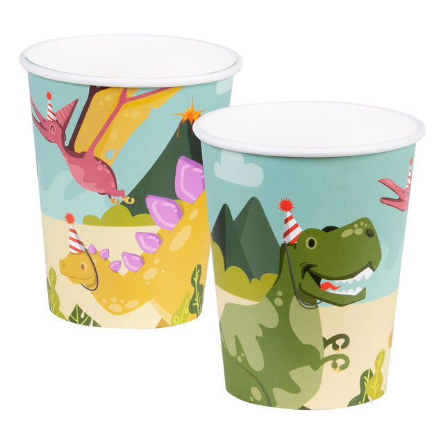 Gobelets Dino en papier 210ml 10pcs