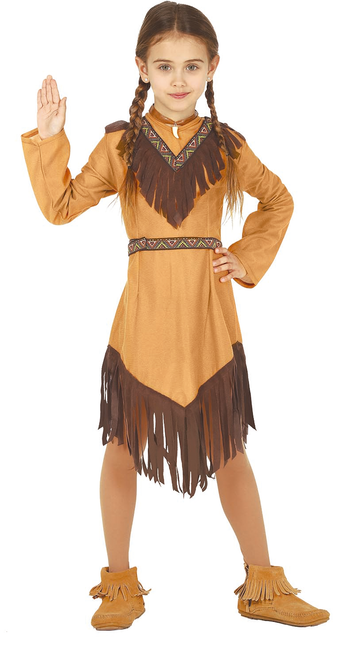 Costume de fille indienne marron