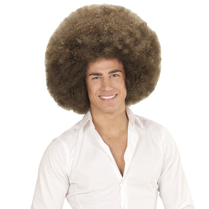 Perruque brune Afro Extra Big