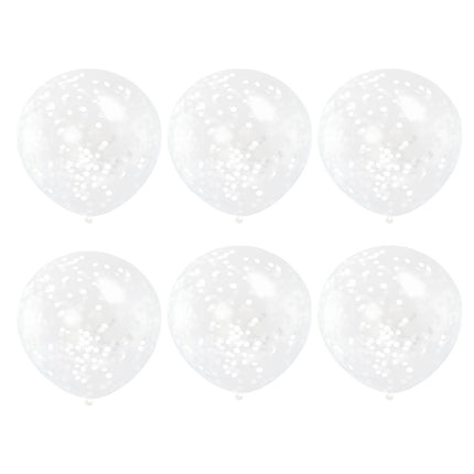 Ballons Confetti Blanc 30.5cm 6pcs