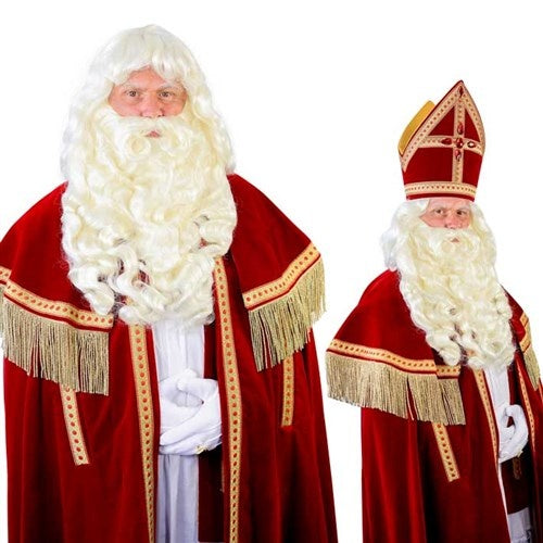 Barbe de Sinterklaas avec moustache en fil de fer Myra Kanekalon