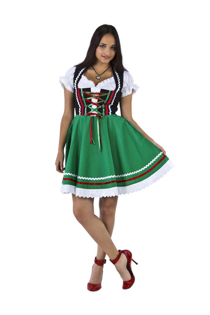 Oktoberfest Dirndl Dress Oktoberfest Black Green Ladies 2 Pieces