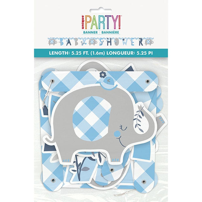 Guirlande de lettres de naissance Baby Shower Bleu 1.65m