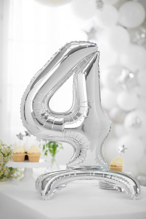 Ballon de baudruche Figure 4 Argent Standard Vide 70cm