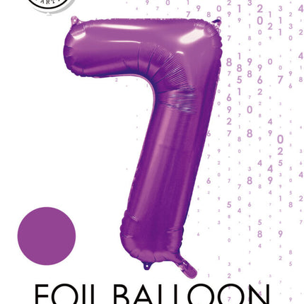 Ballon à figures violet 7 ans Gloss 86cm