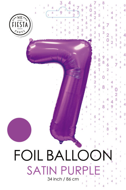 Ballon à figures violet 7 ans Gloss 86cm