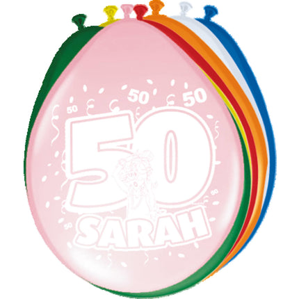 50 Years Balloons Sarah 30cm 8pcs