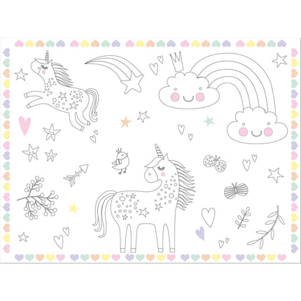 Sets de table Licorne Arcs-en-ciel Assiette de couleurs 6pcs