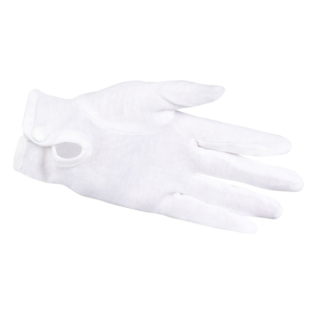 Gants blancs avec bouton-poussoir