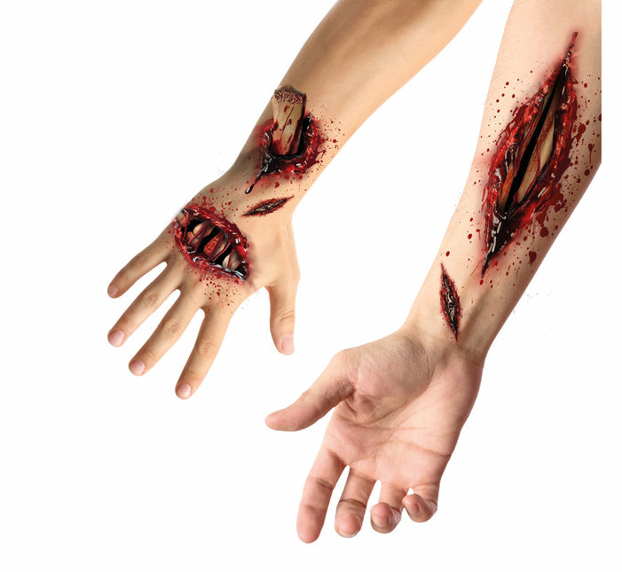 Faux tatouages d'Halloween Plaies ouvertes