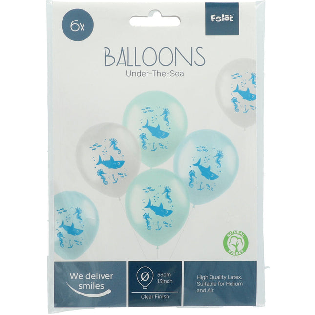 Ballons sous la mer 33cm 6pcs