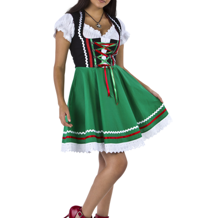 Oktoberfest Dirndl Dress Oktoberfest Black Green Ladies 2 Pieces