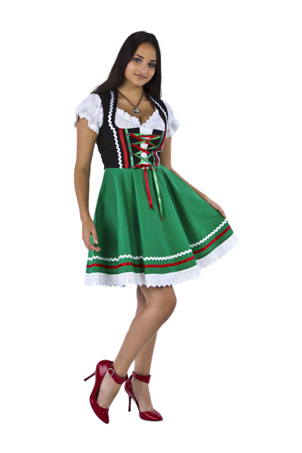 Oktoberfest Dirndl Dress Oktoberfest Black Green Ladies 2 Pieces