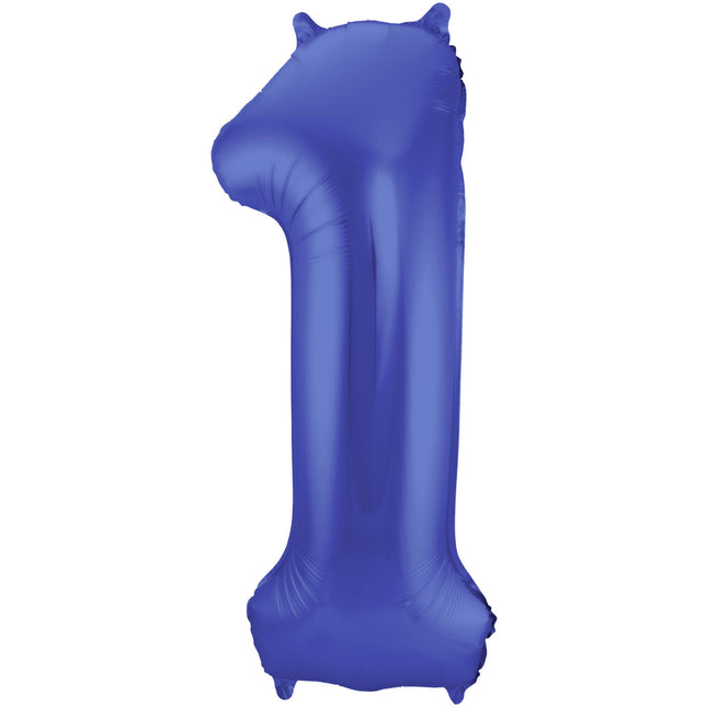 Ballon de baudruche Figure 1 Bleu mat XL 86cm vide