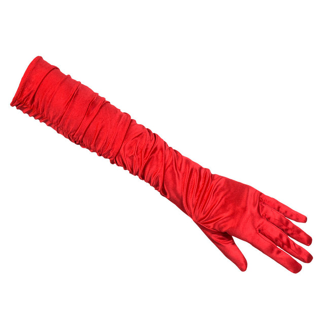 Gants longs rouges