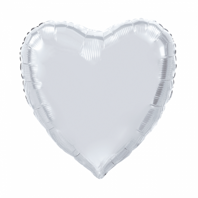 Ballon à l'hélium Heart Silver XL Empty 92cm