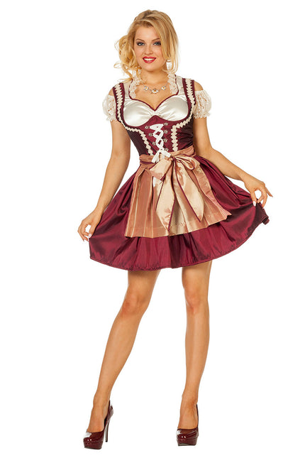 Bordeaux Red Dirndl Dress Oktoberfest Ladies