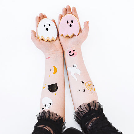 Tatouages d'Halloween Boo 12pcs