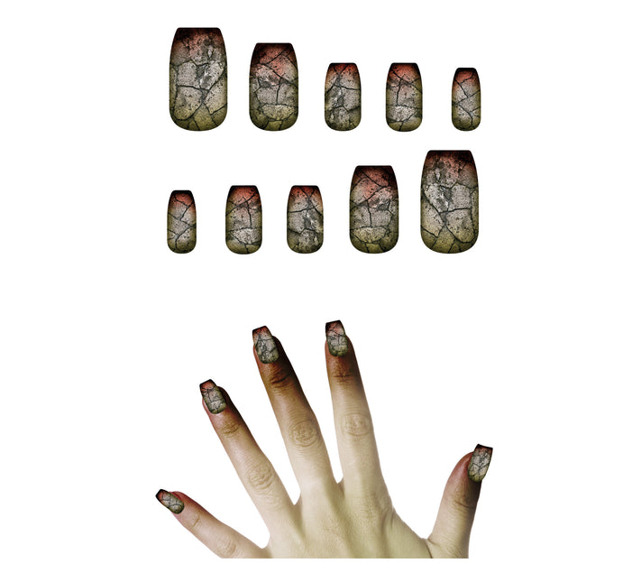 Faux ongles d'Halloween Zombie 10pcs