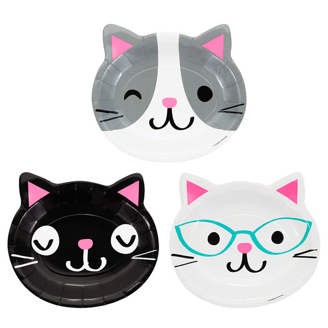 Assiettes colorées pour chats 23cm 8pcs