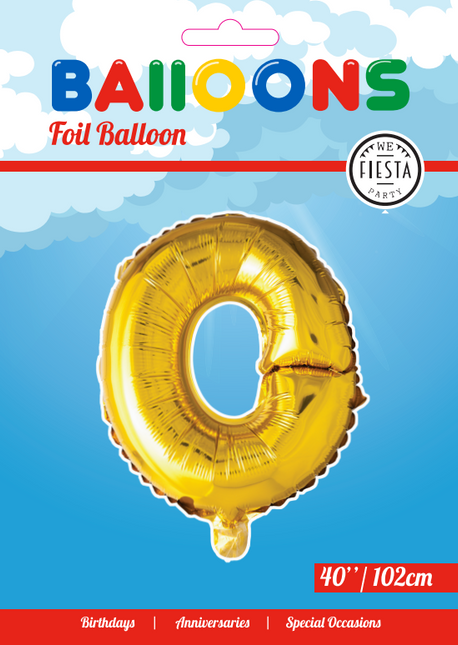 Ballon de baudruche Lettre O Or XL 102cm vide