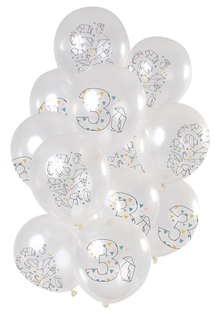 Ballons 3 ans Origami 30cm 12pcs