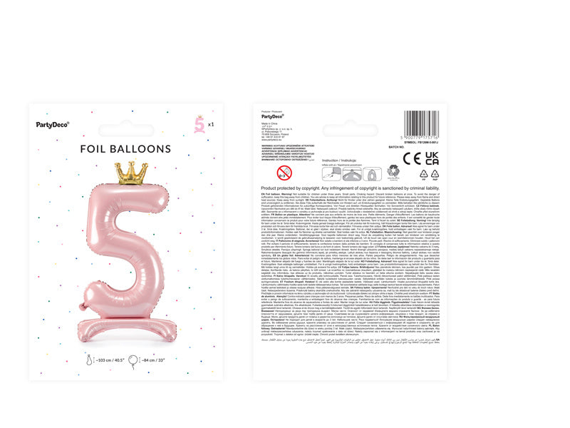 Ballon de baudruche Figure 5 Rose Clair Standard Vide 84cm