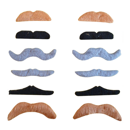 Moustaches multicolores 12pcs