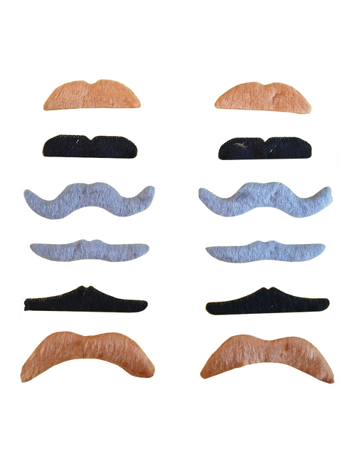 Moustaches multicolores 12pcs