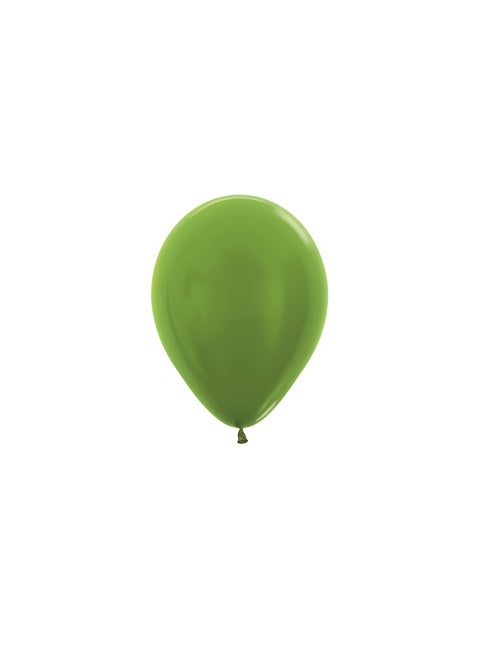 Ballons de baudruche vert citron métallisé 12cm 50pcs