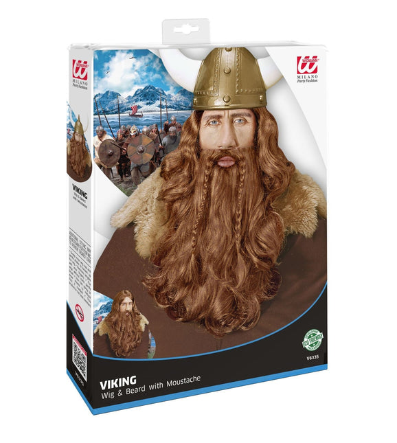 Perruque viking avec barbe et moustache