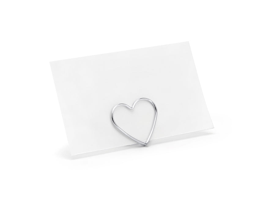 Porte-cartes de visite Cœurs Argent 2.5cm 10pcs