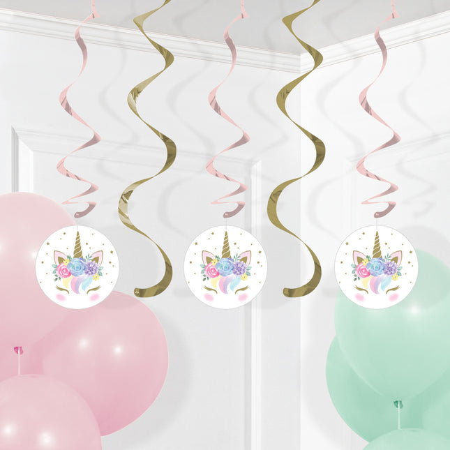 Décoration suspendue Licorne 5 pièces