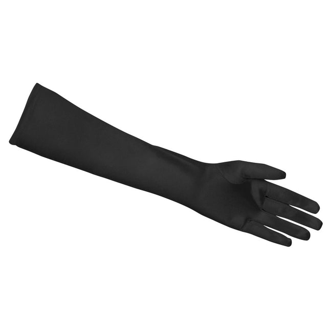 Gants longs en satin noir