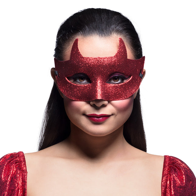 Masque pour les yeux d'Halloween Devil Glitter