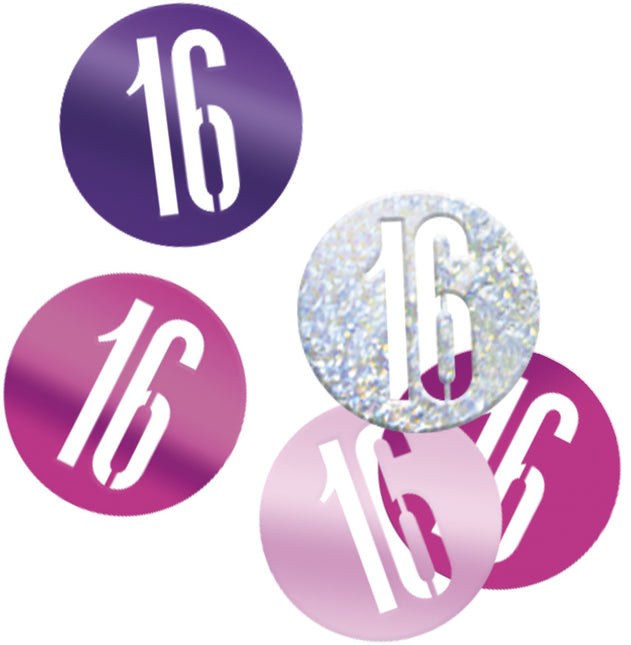 Confetti de table 16 ans rose 14gr